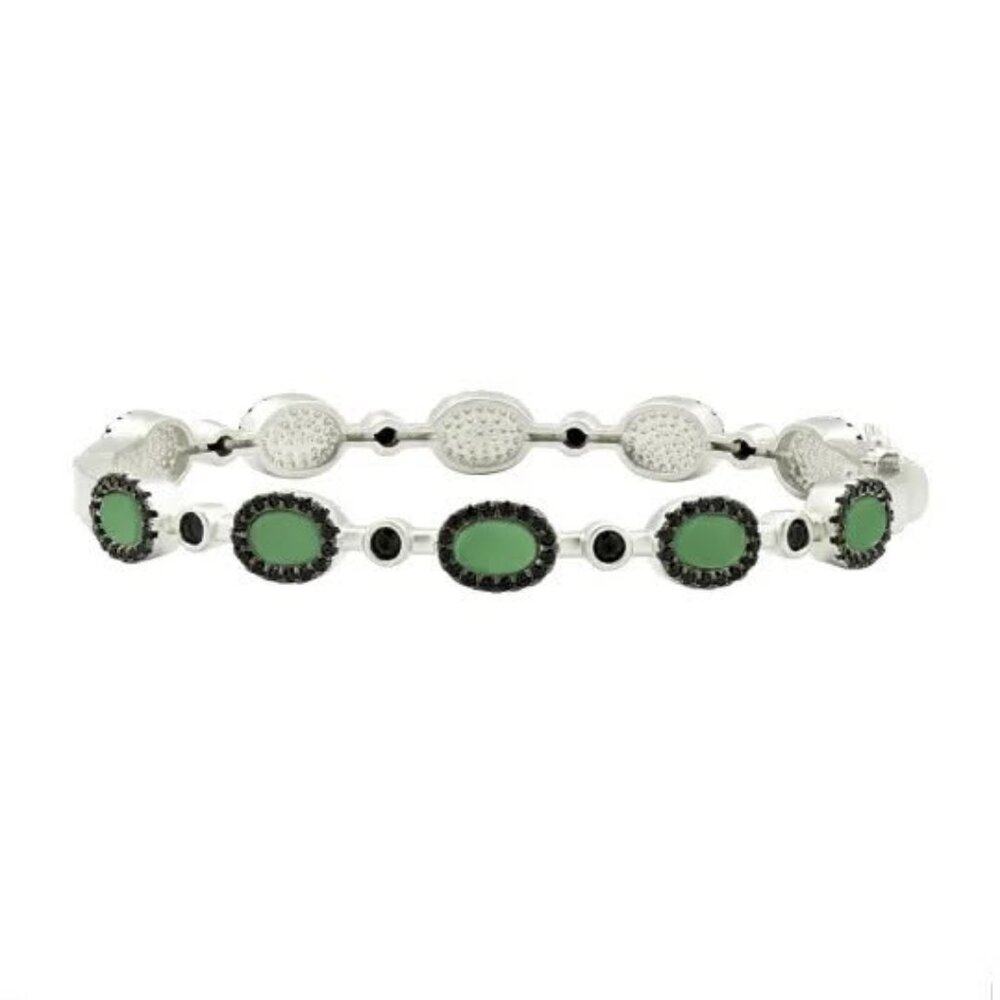 Stunning Freida Rothman Sterling Agate Hinge Bracelet